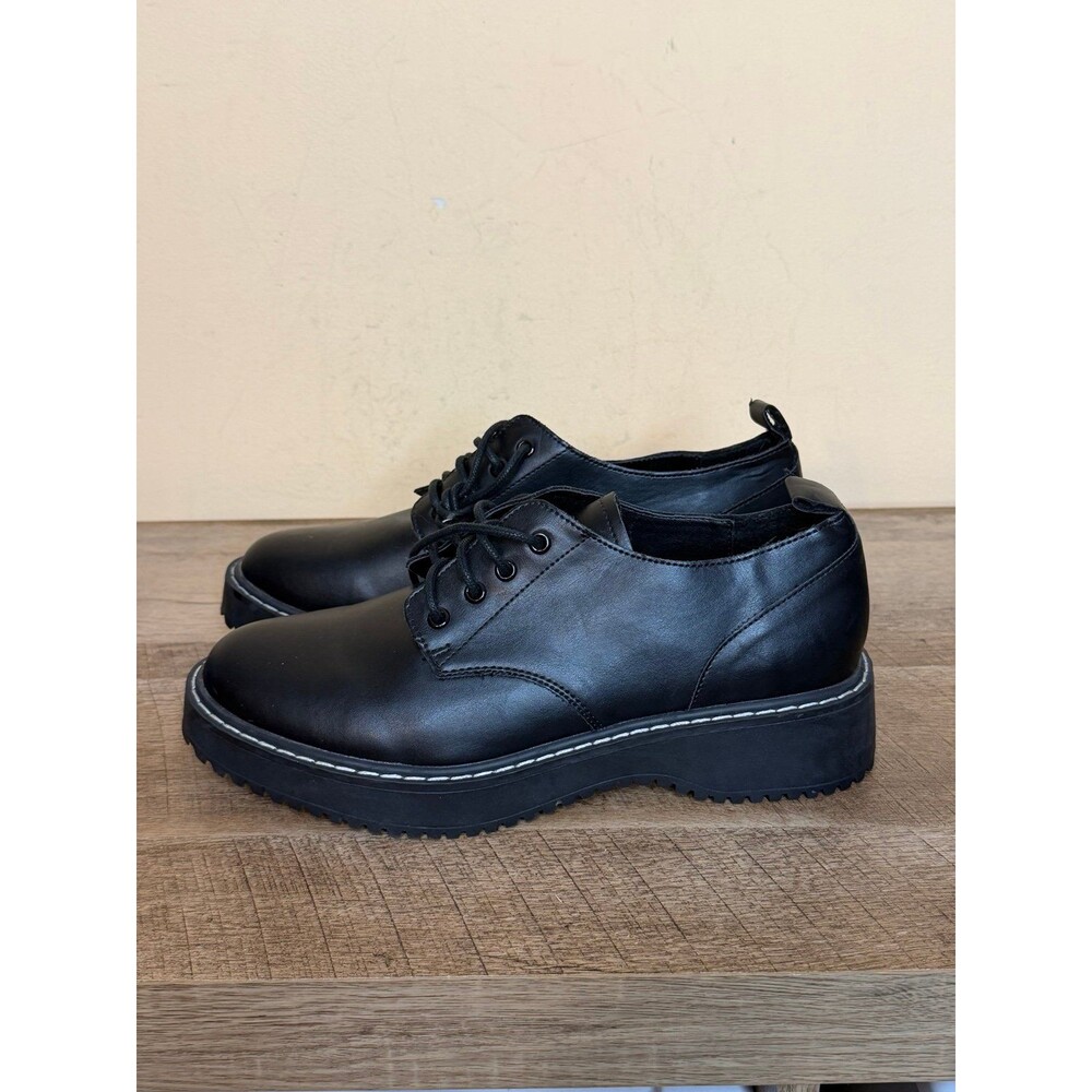 Madden Girl G-Katchy size 9 black platform Oxford shoes chunky lug sole